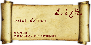 Loidl Áron névjegykártya